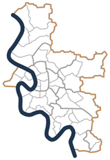 Düsseldorfer Stadtteilkarte - die Stadtteile von Düsseldorf im Überblick